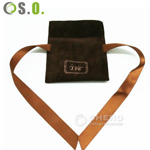 Bolsas de joyería al por menor, bolsa de joyería personalizada con logotipo de impresión de cinta para paquete y almacenamiento - Product Image 3
