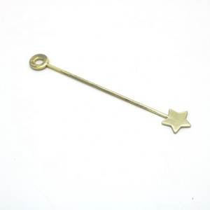 Stainless Steel Gold Plated Bar Cocktail Beverage Drinks Coffee Latte Tea <strong>Milk</strong> Rod Mixing Stirrer Swizzle <strong>Stick</strong> With Star Logo - Product Image 2