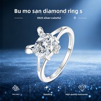 Bague en Moissanite 0,5 carat en argent sterling 925, couleur D, VVS1, pour femme, motif nœud, collection Eternal Guarding, cadeau de fiançailles et de mariage