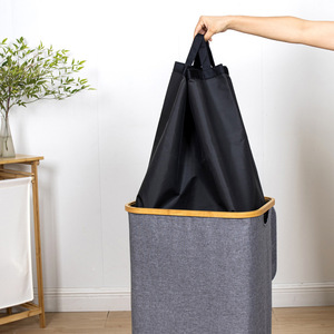 Foldable Recycling Bin With Lid Large Size Rectangle <b>Storage</b> <b>Basket</b> For Kitchen Beverage Bottle Trash Can Black Gray Color - Product Image 3