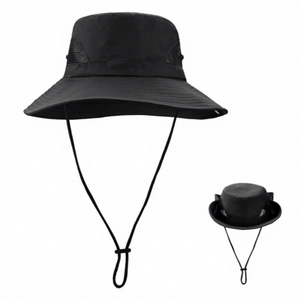 BightSun Striped Handmade Crochet Sun Hat Unisex Hollow-Woven Casual Fisherman Bucket Hat UV-Protection Outdoor Daily - Product Image 3
