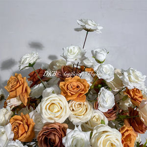 Boule de fleurs artificielle réaliste en soie faite à la main, moderne, marron et blanche, pour centre de table de mariage, fête des Mères et Noël - Durable - Product Image 4