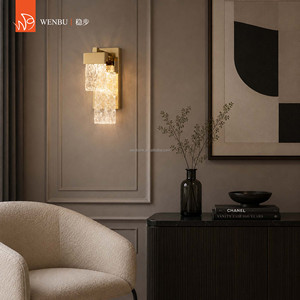 Lampe murale de luxe en verre artisanal en acier inoxydable de haute qualité pour hôtel, villa, hall d'entrée - Product Image 2