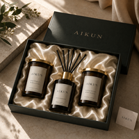 Diffuseur de parfum d'intérieur AIKUN personnalisé avec logo imprimé, en rotin naturel de luxe, à libération de parfum longue durée et stable, pour salle de bain