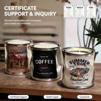Bougie parfumée en céramique, métal et verre personnalisée de luxe, vente en gros, bougie d'aromathérapie pour la décoration de la maison et les coffrets cadeaux