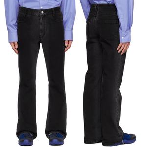 Baggy <b>Wide</b> <b>Leg</b> 100% Cotton Black Denim <b>Jeans</b> <b>Men</b> Flared <b>Jean</b> Pant - Product Image 6
