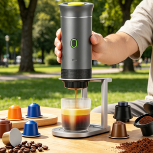 Mini Cafetera Espresso Portátil con Soporte, Inalámbrica, para Cápsulas, Ideal para Viajes de Negocios, Oficina, Camping, Regalo, 15 Años de Experiencia de Fábrica - Product Image 1