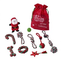 Jouets pour chiens MQ89 les plus vendus à l'international, ensemble de jouets en corde de coton pour Noël, jouet à mâcher en forme de nœud de Noël pour soulager l'ennui et stimuler la dentition