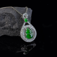 Pendentif en argent sterling 925 plaqué rhodium avec jade naturel, vente en gros d'usine, pour femme, cadeau, usage quotidien
