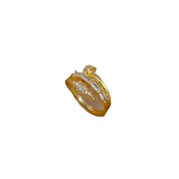 Classique Double Couche Twist Croix Zircon Nail Anneau Réglable pour les Femmes Personnalisé Marque De Mode Avancée Bijoux Cadeau De Fête