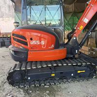 Excavatrice Kubota U55-5 d'occasion pour travaux d'aménagement paysager municipal, pipelines agricoles, excavatrice compacte en excellent état