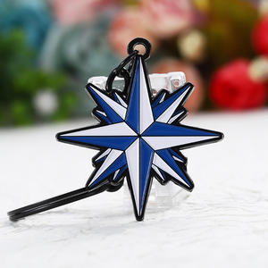 Llaveros Personalizados con Logotipo, Cabeza de Bulldog, Forma de Rosa de los Vientos, Llaveros de Esmalte al por Mayor, Anillos de Llavero de Aleación de Zinc Metálico con Logotipo - Product Image 4