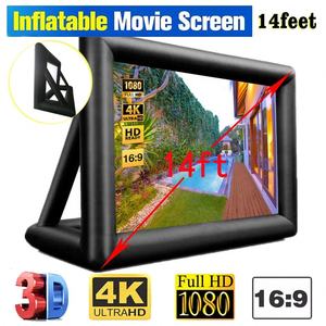 Écran de cinéma gonflable d'extérieur de 14 pieds, vente chaude |   Cinéma à projection arrière pour fête dans la cour et location |   Ensemble complet avec souffleur - Product Image 1