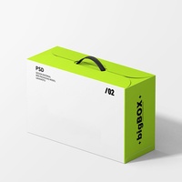 Boîte cadeau en carton ondulé épais avec poignée à cordon, imprimée, pour spécialités agricoles locales et emballage de jouets