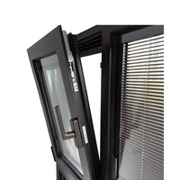 Rotura térmica Ventanas abatibles de vidrio de aluminio Inclinación de doble acristalamiento y bloqueo multipunto de alta seguridad