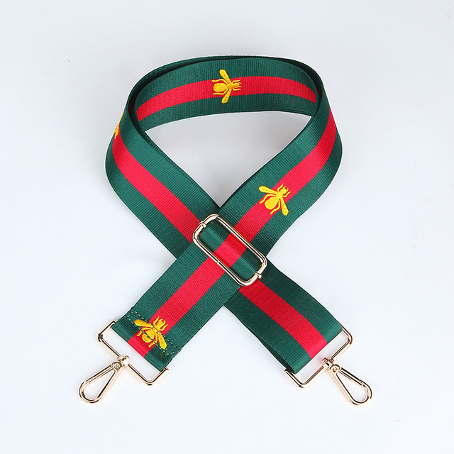 Chinese Factory Wholesale Purse Bag Strap Guitar Style Embroidery Bee Multi Optional Accessories Shoulder Strap Guitar Style