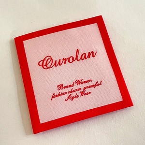 Etichetta con colletto in broccato ad alta densità accessori per abbigliamento personalizzati marchio principale etichetta in tessuto per marchio di grandi marchi - Product Image 4