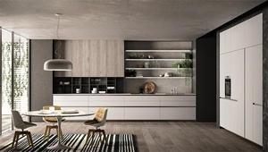 Armoire moderne design de luxe à profil en <span class=keywords><strong>gola</strong></span> et ensemble d'armoires de cuisine en contreplaqué de PVC prêt à assembler - Product Image 5