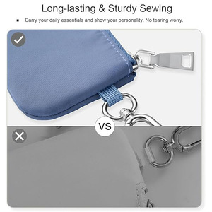 Women's Wristlet Mini Coin <b>Purse</b> Light Blue Solid Color Full <b>Zip</b> Key Card Holder Everyday Use - Product Image 2