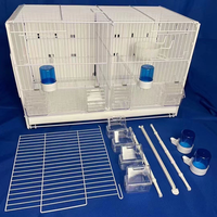 Cage d'élevage pour oiseaux de compagnie en fil d'acier, cage empilable multi-oiseaux avec plateau en plastique et bouton-pression pour pigeons, perroquets, canaris