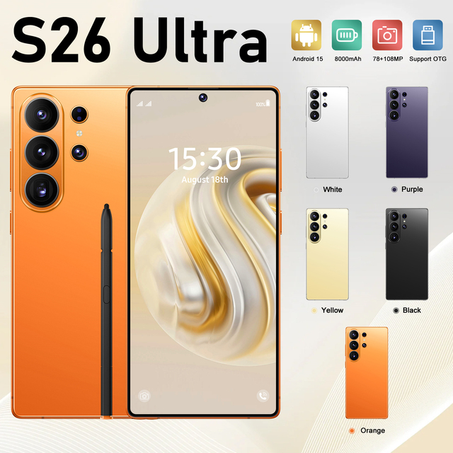 Support Global Versions 144Hz 108MP LED Deca Core 22GB+2TB 2026 Latest S26 Ultra CDMA LTE English Android 15 65W Quick