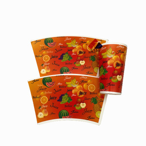 Bicchiere a Ventaglio Personalizzabile in Carta Kraft Rivestita su Entrambi i Lati, Monouso per Alimenti, con Pellicola Decorativa per Bevande e Caffè - Product Image 1