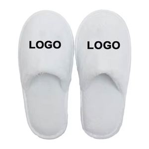 Pantuflas Desechables de Algodón y Felpa para Hotel, Spa y Huéspedes, Blancas, Lavables, Económicas, de Lujo, Personalizadas con Logotipo, al por Mayor - Product Image 1