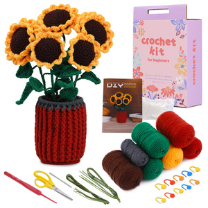 Vente en gros DIY Kit de crochet pour débutants Jouets de <span class=keywords><strong>couture</strong></span> et de tissage avec tutoriels pour succulentes de cactus simulées pour tricot de pots de plantes - Product Image 4