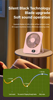 Ventilateur de table portable à faible bruit avec angle de réglage de 180 degrés, design unique, rechargeable, avec écran numérique