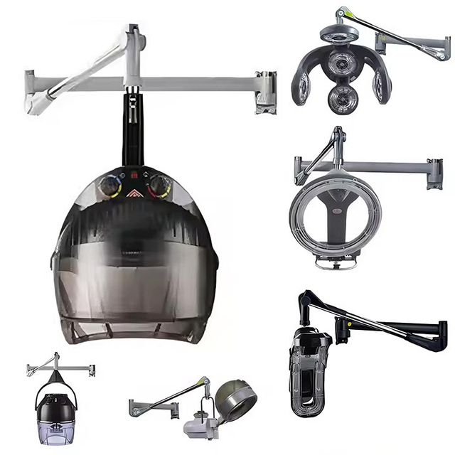 Beauty Salon Equipment Boom Arm Hair Steamer  Professional Fast Drying Hood Dryer Wall Mounted Type for Barbershop
