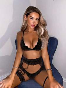 <span class=keywords><strong>3</strong></span> potong Lingerie tembus pandang berenda Wanita erotis Sensual bodysuit Hollow Decoration pakaian dalam wanita seksi Thong Garter - Product Image 5