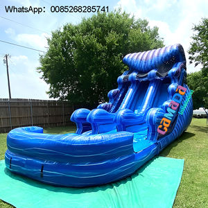 Nuevo estilo, Parque duradero, juego al aire libre, tobogán acuático inflable comercial de doble canal - Product Image 4