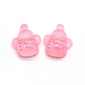 En vrac 100 Pièces Assorties Heureux Paillettes Cabochons Résine Flatback Bébé Couleur <span class=keywords><strong>Rose</strong></span> Fleur Bonbons Biberon Slime Charmes Cabochons - Product Image 2