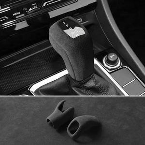 Pour <span class=keywords><strong>Volkswagen</strong></span> Sagitar Passat <span class=keywords><strong>T</strong></span>-<span class=keywords><strong>Cross</strong></span>, pommeau de levier de vitesses de voiture, housse de protection de levier de vitesses, <span class=keywords><strong>accessoires</strong></span> de tuning intérieur en Alcantara - Product Image 4