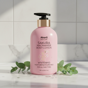 Akaril 500ml Lotion corporelle personnalisée à la fleur de cerisier Sakura, parfum longue durée, hydratante, blanchissante, soin de la peau pour tous types de peau - Product Image 4