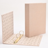 Carpeta Portafolio A4 de Lino con Logotipo Personalizado, 3 Anillas, Clips de Colores, Carpeta de Archivo, Venta al Por Mayor Directa de Fábrica