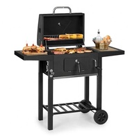 Vente chaude En Plein Air Viande Fumeur Charbon De Bois Acier Barbecue Grill Chariot Pour Camping Jardin Patio