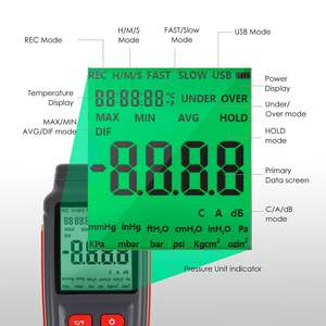 Manomètre numérique double port en acier inoxydable pour gaz <span class=keywords><strong>et</strong></span> air, enregistrement des données, 12 unités, jauge différentielle CVC, grand écran LCD - Product Image 3
