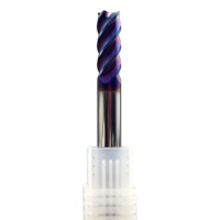 Vente chaude 1-20mm Nano-bleu/TiN enduit CNC fraise outils HRC65 4 flûte carbure monobloc fraise en bout pour durcir l'acier