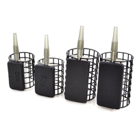 Cage d'alimentation de pêche à la carpe, accessoires de pêche, mangeoire avec manchons Anti-emmêlement 30g/40g/50g/60g