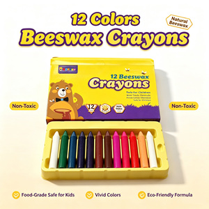Crayons en cire d'abeille personnalisés avec logo, emballage sur mesure, faible MOQ, qualité alimentaire, ensemble de crayons en cire d'abeille pour enfants, vente en gros directe d'usine chinoise - Product Image 3