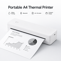 Impresora Térmica Bluetooth A4 para Teléfono y Computadora, Impresora Portátil sin Tinta, Compatible con Múltiples Tamaños de Papel y Papel para Tatuajes