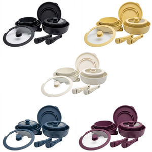 Juego de Ollas y Sartenes E-TOP Antiadherentes de 16 Piezas, Juego de Utensilios de Cocina con Mango Desmontable, Juego de Utensilios de Cocina Antiadherentes para Inducción, Apto para Horno - Product Image 1