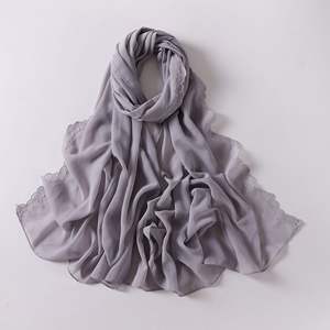 ผ้าพันคอฮิญาบผ้าชีฟองปักแฟชั่นฮิญาบพร้อมผ้า niqab - Product Image 3