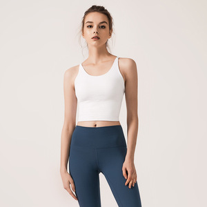 Wholesale Women Criss Cross Ladder Cutout <b>Back</b> Yoga Crop Tanks <b>Low</b> Support Padded Sports <b>Bras</b> Stretch Pilates Athletic Vest - Product Image 2