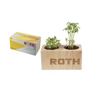 Roth Wooden Planter Box With Two Pots For Growing Herbs And <b>Plants</b> Indoor Garden Kit - Product Image 1