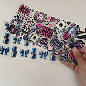 Vinilo Adhesivo Decorativo Personalizable con Diseño de Dibujos Animados, Resistente al Agua, con Protección UV, para Vasos de Vidrio y Plástico de 16 oz, Novedad 2026 - Product Image 1