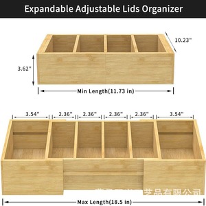 Bamboo Wood <b>Storage</b> <b>Box</b> Rectangular Natural Color Standing Type For <b>Kitchen</b> Countertop Organizers - Product Image 5