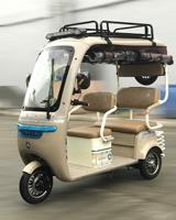 Tricycle Électrique Ouvert le Plus Vendu, Moteur 60V 1200W, Certifié CE, Acier Carbone, Autonomie 50-70 Kilomètres pour 3 Personnes, Idéal pour les Courtes Trajets
