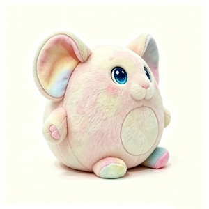 Peluche de ratón redondo personalizado en colores pastel, ratón de peluche suave y esponjoso con forma de arcoíris, almohada suave con forma de bola. - Product Image 3